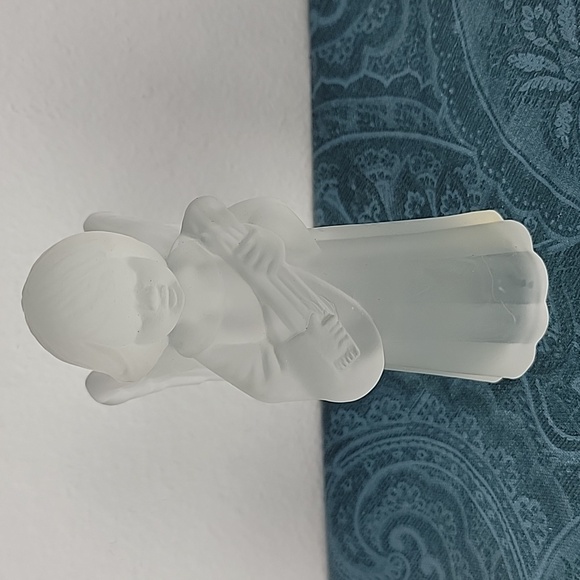 Christmas 4 Frosted Glass Musician Angel Candleholders - Picture 3 of 11